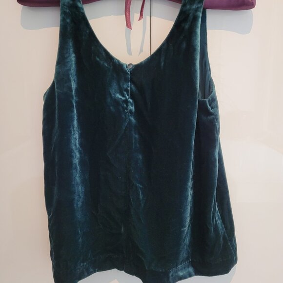 J Crew 2-Pack Velvet Tank Tops Green and Black Size 2 - Picture 4 of 7